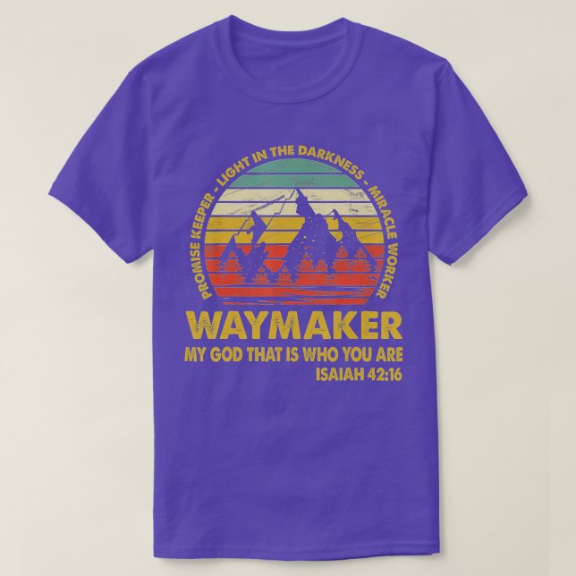 Waymaker Miracle Worker Promise Keeper Christian L T-Shirt (Design Front)