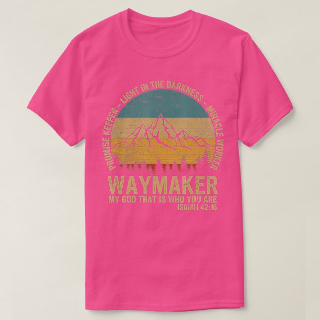 Waymaker Miracle Worker Promise Keeper Christian V T-Shirt (Design Front)