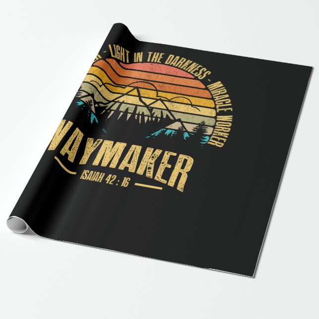 Waymaker Promise Keeper Miracle Worker Christian Wrapping Paper (Unrolled)