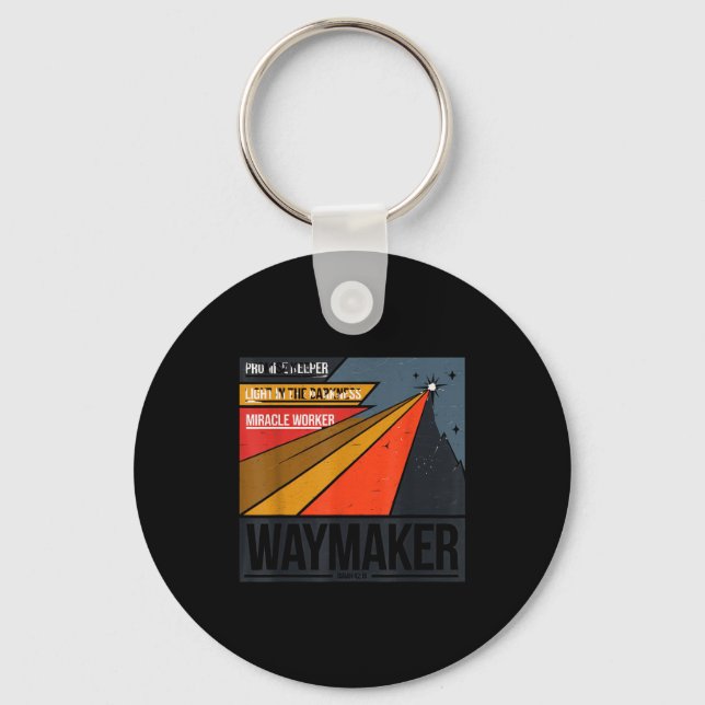 Waymaker Promise Keeper Miracle Worker God Christi Key Ring (Front)