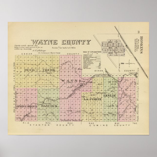 Wayne County, Nebraska Poster (Front)