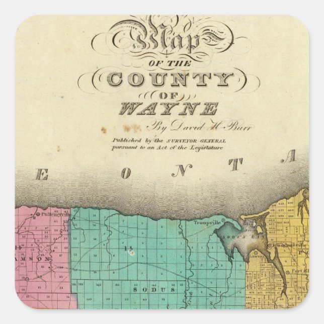 Wayne County Square Sticker (Front)