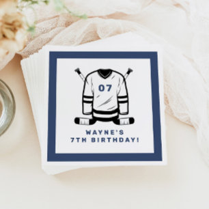 WAYNE Hockey Player Sport Themed Boy Birthday Napkin