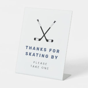 WAYNE Hockey Sport Themed Birthday Favors Pedestal Sign
