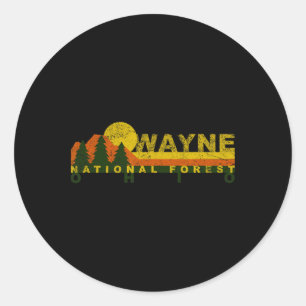 Wayne National Forest Vintage Retro  Classic Round Sticker