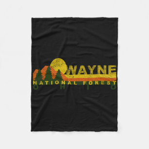 Wayne National Forest Vintage Retro Fleece Blanket