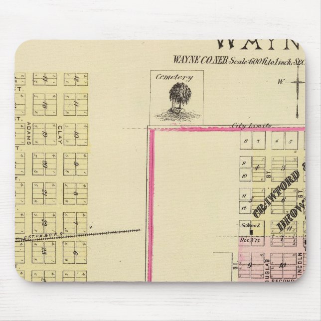 Wayne, Nebraska Mouse Mat (Front)