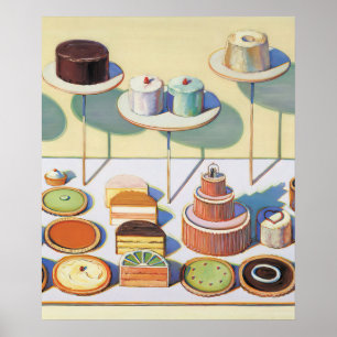 wayne thiebaud - cakes and pies 1995 poster
