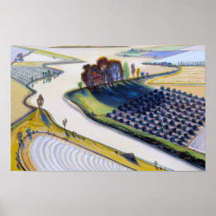 wayne thiebaud - flatland river 1997 poster