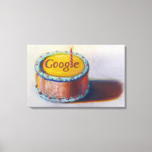 Wayne Thiebaud - Google - 12th Birthday Cake Doodl Canvas Print