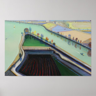 wayne thiebaud - river boats 2001 poster