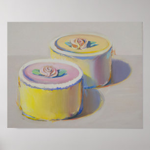 wayne thiebaud - rosebud cakes 1995 poster