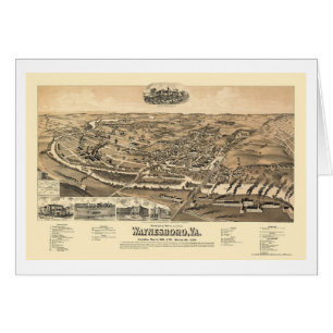 Waynesboro, VA Panoramic Map - 1891