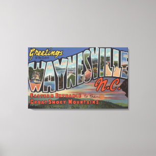 Waynesville, North Carolina - Large Letter Scene Canvas Print