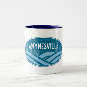 Waynesville North Carolina Outdoors Two-Tone Coffee Mug