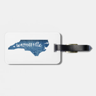 Waynesville North Carolina Wood Grain Luggage Tag
