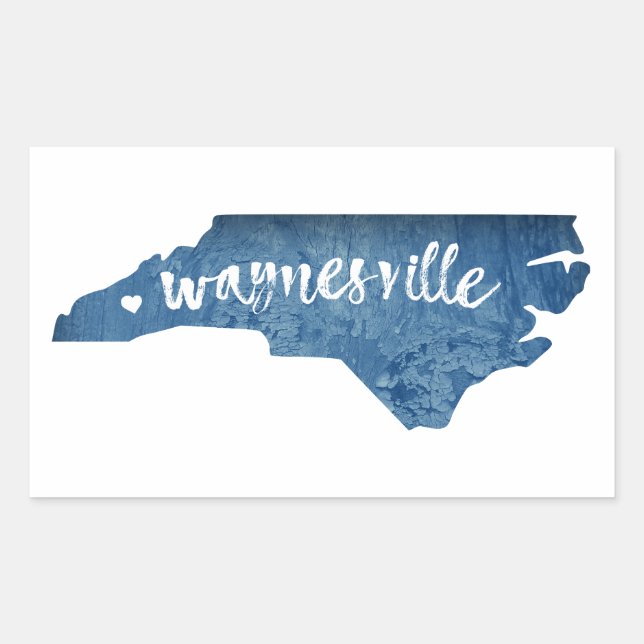 Waynesville North Carolina Wood Grain Rectangular Sticker (Front)