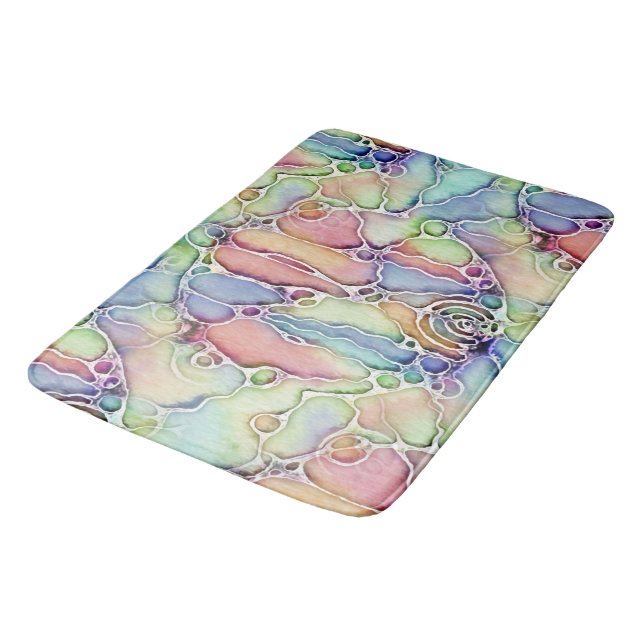Ways Of Life - Neurographic Art Pattern 1 Bath Mat (Angled)