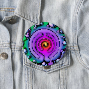 Ways Of Life - Neurographic Art Pattern 2 10 Cm Round Badge