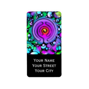 Ways Of Life - Neurographic Art Pattern 2 Label