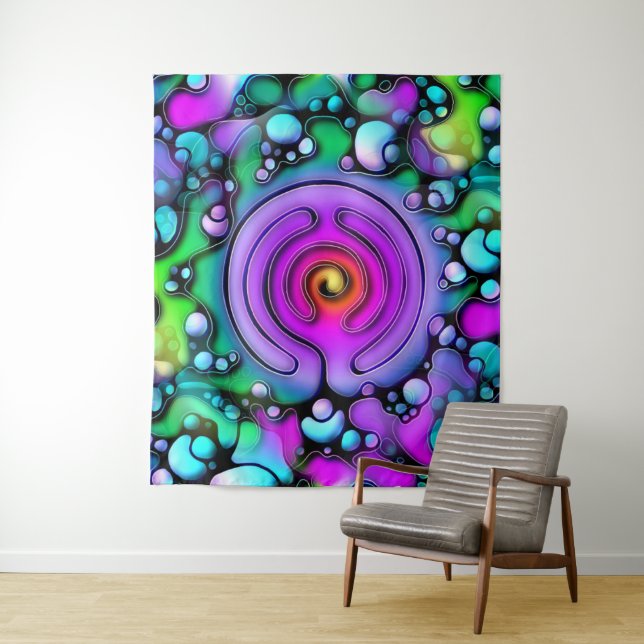 Ways Of Life - Neurographic Art Pattern 2 Tapestry (In Situ)