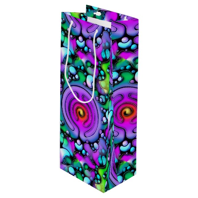 Ways Of Life - Neurographic Art Pattern 2 Wine Gift Bag (Front Angled)