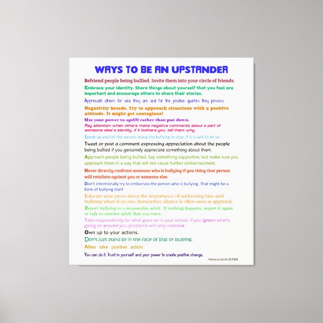 Ways to Be an Upstander v II Wrapped Canvas (Front)