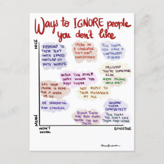 Ways to Ignore People Postcard