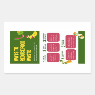 Ways To Reduce Food Waste Poster Rectangular Sticker