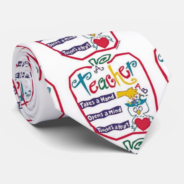 "WAYS TO SAY GREAT TEACHER"  ***TEACHER'S*** TIE (Rolled)