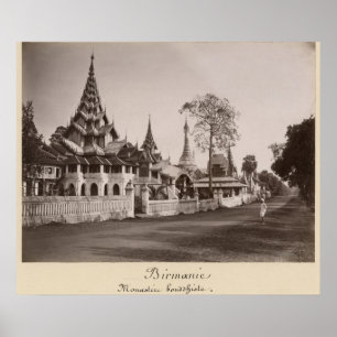 Wayzayanda monastery and pagodas at Moulmein Poster