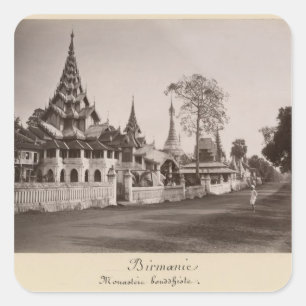 Wayzayanda monastery and pagodas at Moulmein Square Sticker