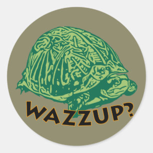 Wazzup - Classic Round Sticker, Glossy Sticker