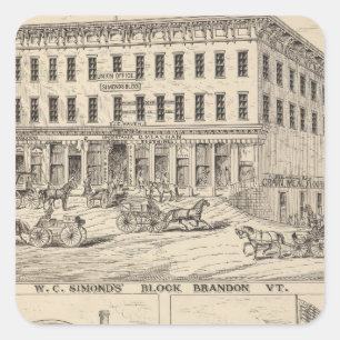 WC Simond's' Block in Brandon Square Sticker