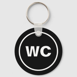 WC toilet icon keychain for restroom