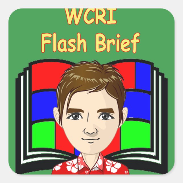 WCRI Flash Briefs Sticker (Front)