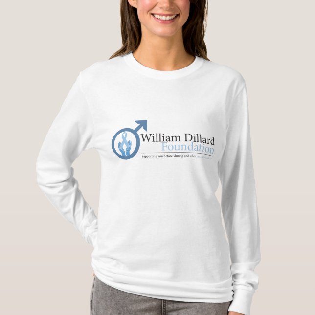 WDF Womens Fitted Long Sleeve (White) T-Shirt (Front)