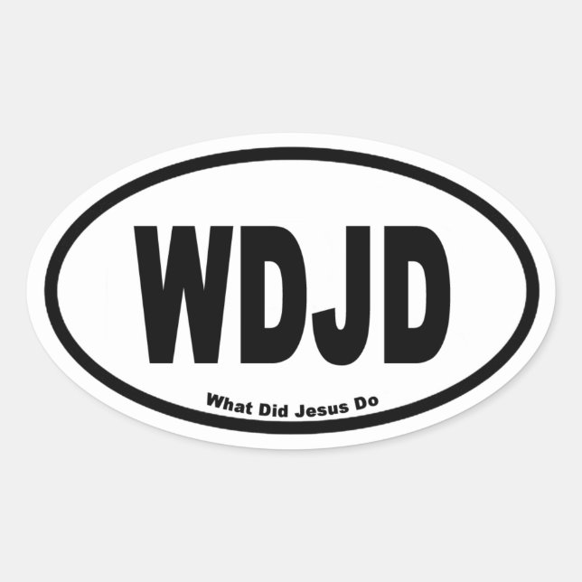 WDJD What Did Jesus Do Euro Style Oval Sticker (Front)