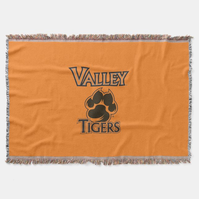 WDM, Iowa Valley High School Valley Tigers Paw Throw Blanket (Front)