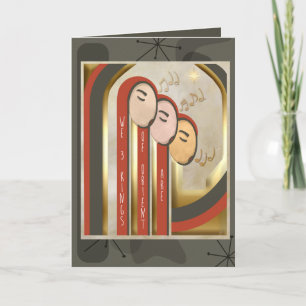 We 3 Kings - Art Deco Christmas Personalised Holiday Card