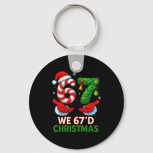 We 67d Christmas 6 7 Meme Funny Xmas Tree Candy Ca Key Ring