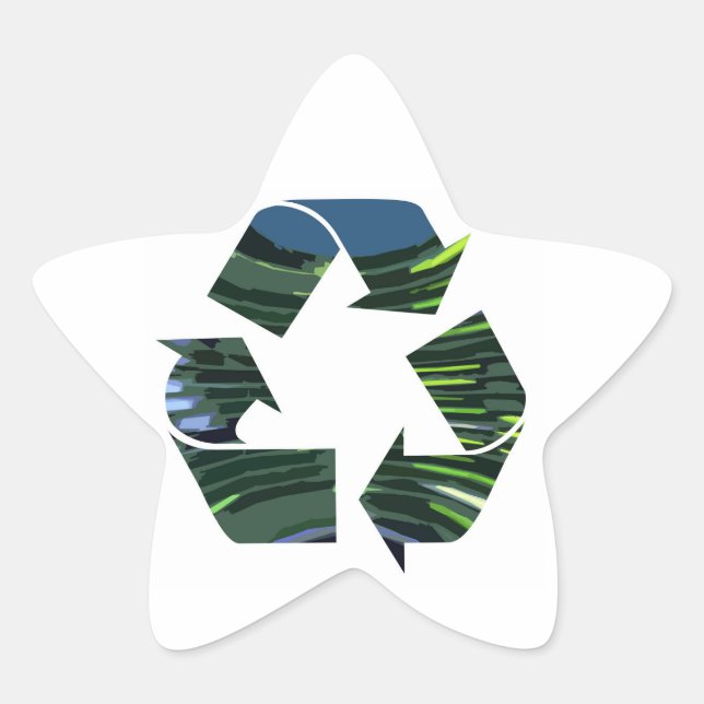 We adore Recycle Champion nvn236 Green Environment Star Sticker (Front)