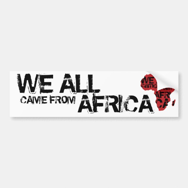 WE ALL CAME FROM AFRICA BUMPER STICKER (Front)