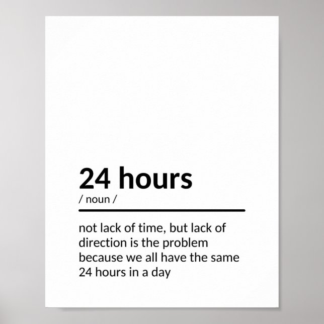 "We all have the same 24 hours in a day..." Poster (Front)