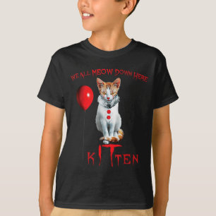 We All Meow Clown Cat Kitten Halloween Funny Cute T-Shirt
