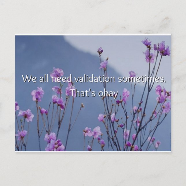 We All Need A Little Validation Sometimes Postcard (Front)