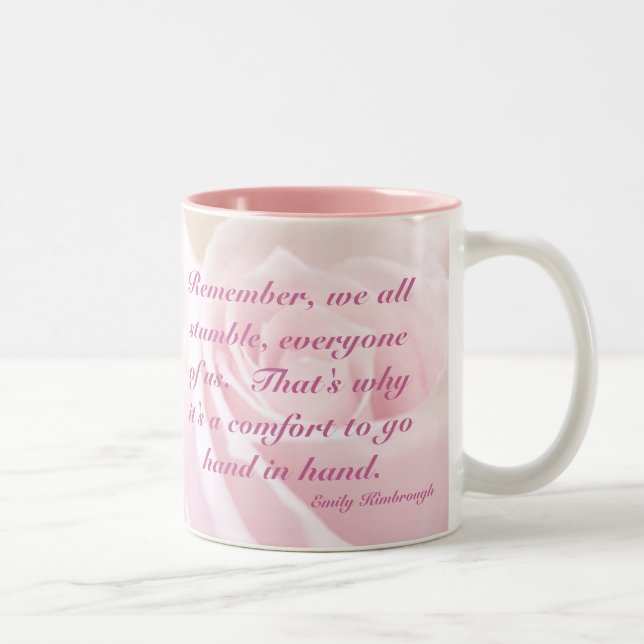 We all Stumble... Breast Cancer Awareness Two-Tone Coffee Mug (Right)