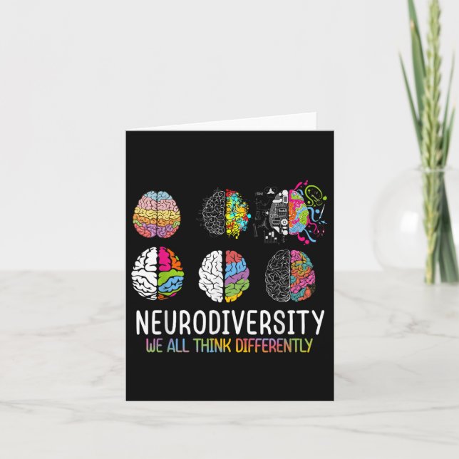 We All Think Differently Neurodiversity Shirt Auti Card (Front)