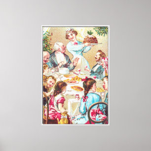 We All Wish You a Merry Christmas - Vintage Card Canvas Print