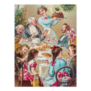 We All Wish You a Merry Christmas - Vintage Card Poster